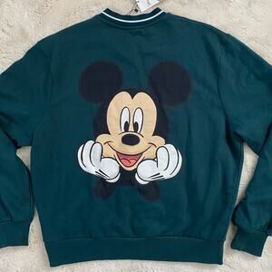 NWT ASOS DESIGN x Disney Green Unisex Boxy Fit V-neck Pullover Sweatshirt Size S